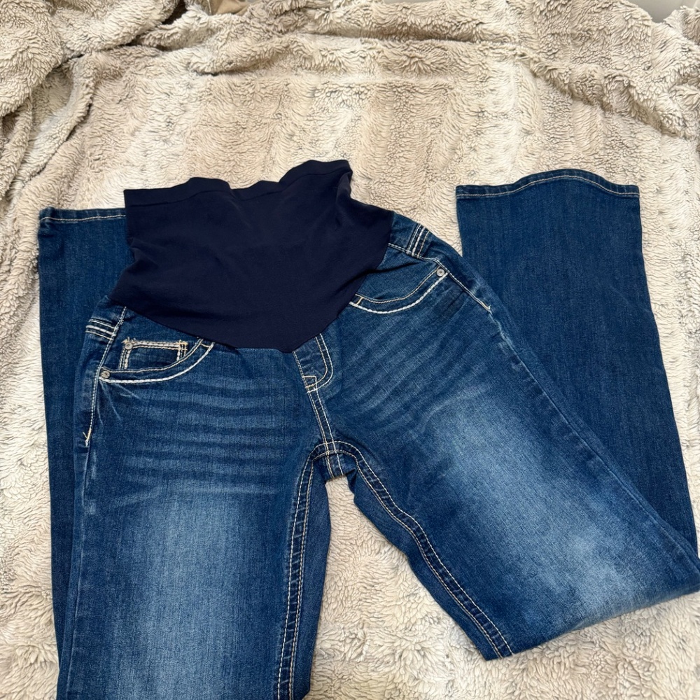 Maternity Indigo Blue Flare/Bootcut Jeans size XS - Picture 4 of 5